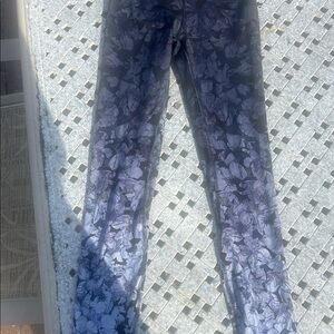 lululemon athletica Black and Purple Floral Leggings